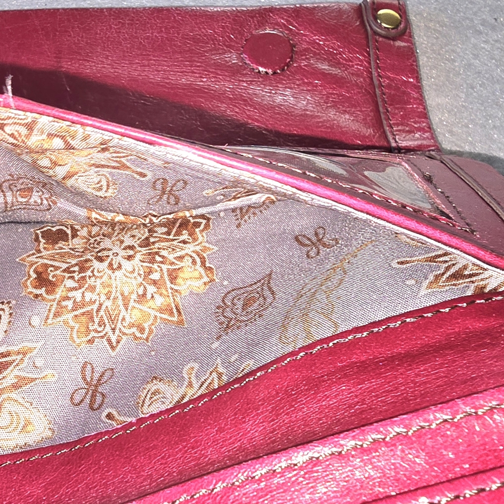 HOBO Leather Fold-Over Clutch in Deep Wine - Picture 7 of 12